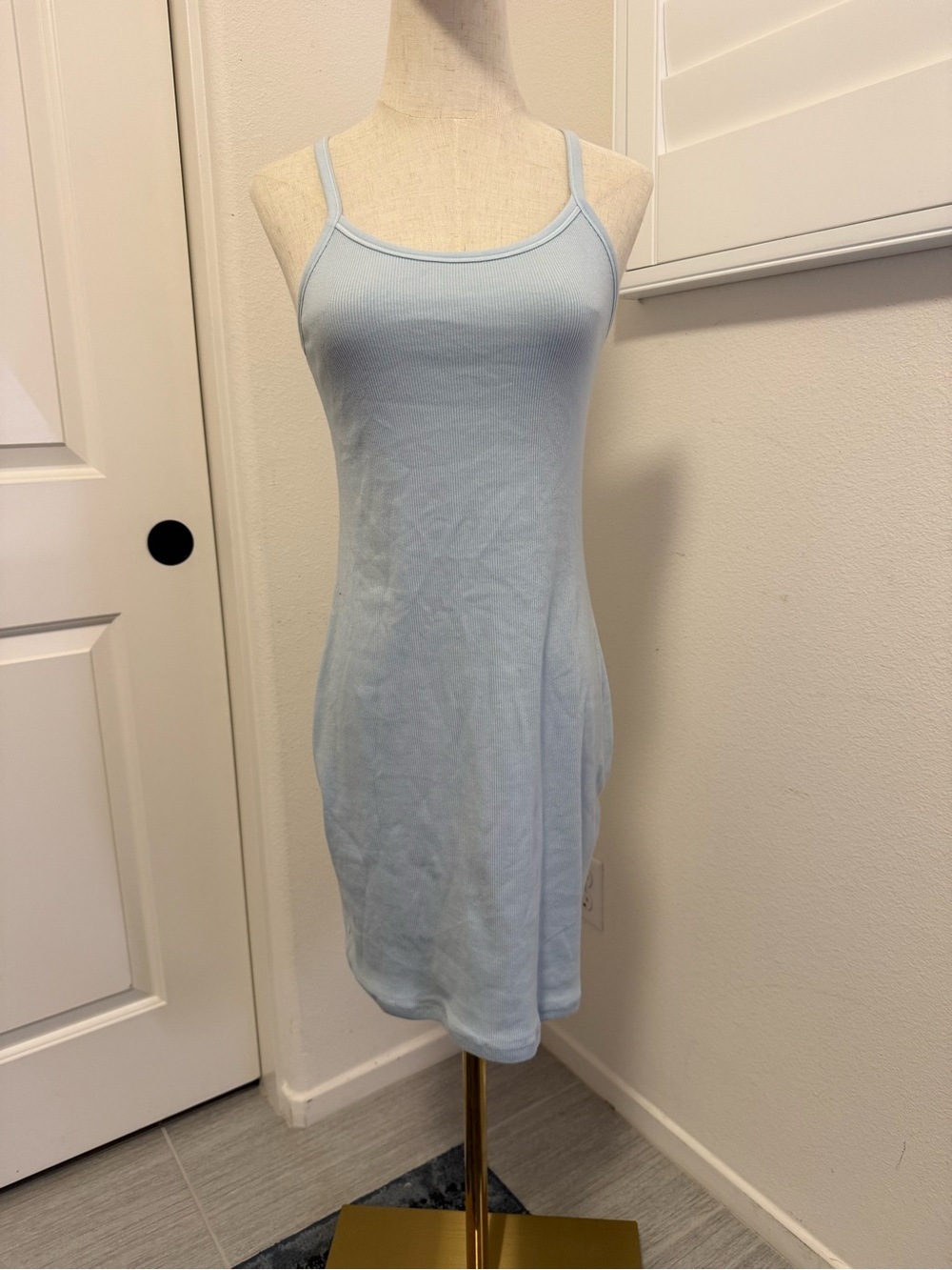 SKIMS Light Blue Ribbed Tank Dress